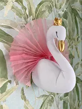 Cabeza de cisne 3D para decoración de habitación de niños, decoración colgante de pared para habitación de niños, guardería, casa de juego de instalación suave
