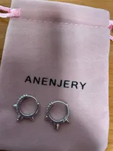 ANENJERY de Plata de Ley 925 moda novedosa de Luna estrella aro pendientes para las mujeres 2020 mejores regalos de Navidad de S-E1360