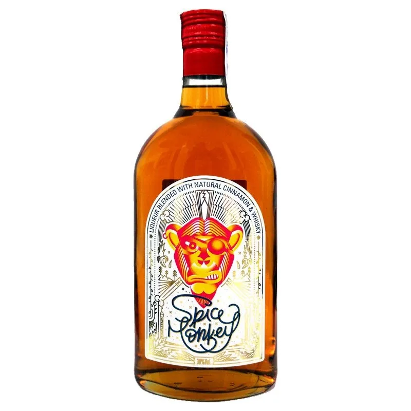 Spice Monkey whiskey with cinnamon 0.70 bottle glass afbeelding
