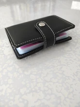 Tarjetero delgado de cuero PU para mujer, 26 tarjetas, tarjetero, monedero