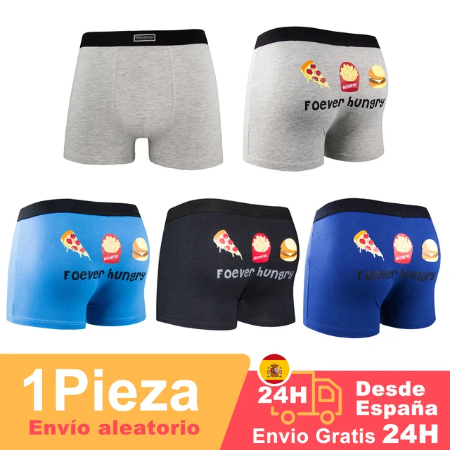 DOUBLE M, surprise boxer shorts men Cotton, men's underwear, fitted, sports boxer shorts, plain and printed, random shipping. HUNGRY