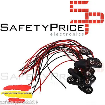 

5x 9v 6F22 stack connector-with ARDUINO cable from Spain P037