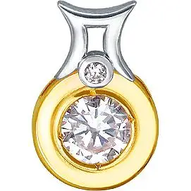 

Esthete pendant "twins" with 2 cubic zirconia in Yellow Gold