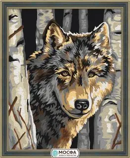 

Painting on canvas "Wolf portrait" 40x50 cm mosfa 7c-0079