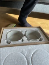 De cerámica cuenco para gato mascota cachorro suministros de alimentación dos mascotas cuencos de comida de perro alimentador de agua accesorios para perro Durable múltiples opción de color