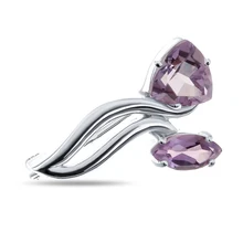 Брошь из серебра с аметистом TEOSA 0140-BH-AM