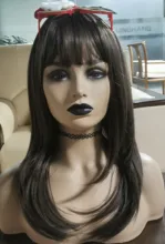 EASIHAIR-Peluca de BoBo marrón oscuro con flequillo, sintética, ondulada, de capa media, para mujeres negras, Cosplay, fiesta, resistente al calor, Natural