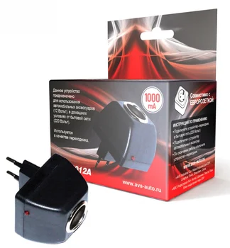 

Network Adapter for car devices Avs ad-22012a (220> 12 V, 1A)