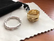 XIYANIKE de Plata de Ley 925 abierto de oro anillos para las mujeres Irregular calado geométrico de la fiesta de cumpleaños de accesorios, regalos, joyería