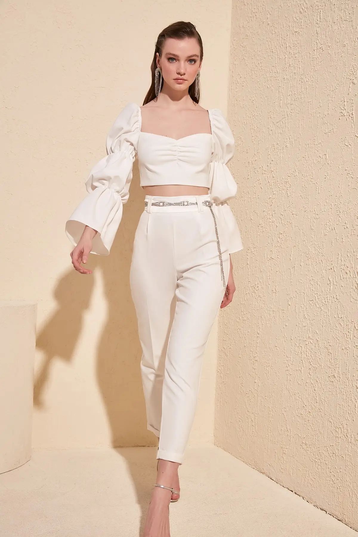 Брюки с атласной отделкой Trendyol TPRSS20PL0102 | Женская одежда