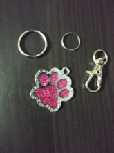 Tag-Pendant-Collar Name-Plate-Accessories Cats Custom Kitten Round Pink Engraved Cat-Id-Tag