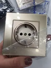 Power-Socket Glass-Panel Electrical-Outlet Crystal SRAN White Eu Standard 16A 86mm--86mm