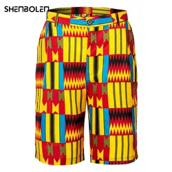Kente National – pantalon court africain pour hommes, imprimé, Style plage, à la mode, été 