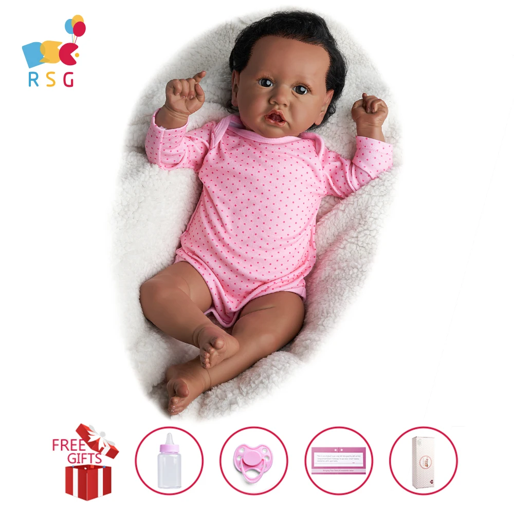RSG Reborn Baby Doll 22 дюйма Реалистичная кукла для новорожденных милая африканская