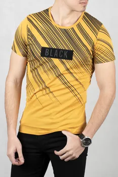 

DeepSEA Male Saffron O-Neck T-Shirt 100 Cotton Slim Fit Lycra Pattern Short Sleeve Slim GYM Street Clothes Casual spring Summer 2000139