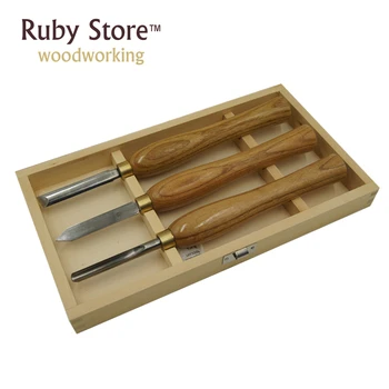 

3PCS HSS Small Woodturning Chisel SET in a Wooden Box