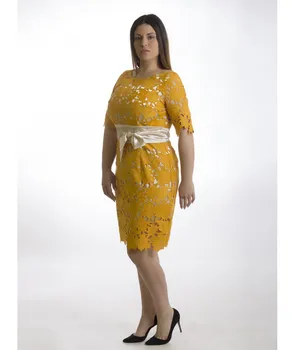 

GUIPURE DRESS MUSTARD MERCEDES ROMERO