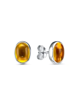 

925 sterling silver studs with stones: citrine