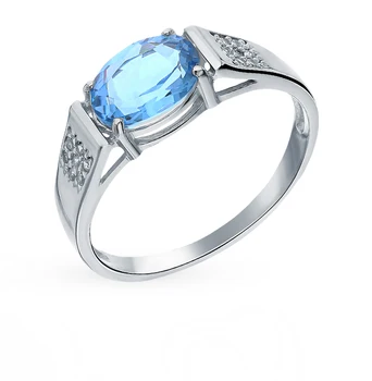 

Silver ring with Topaz and cubic zirconia sunlight sample 925