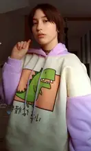 Sudadera con capucha para mujer, de manga larga, con dibujo de dinosaurios, ropa para parte superior femenina, con estampado, casual