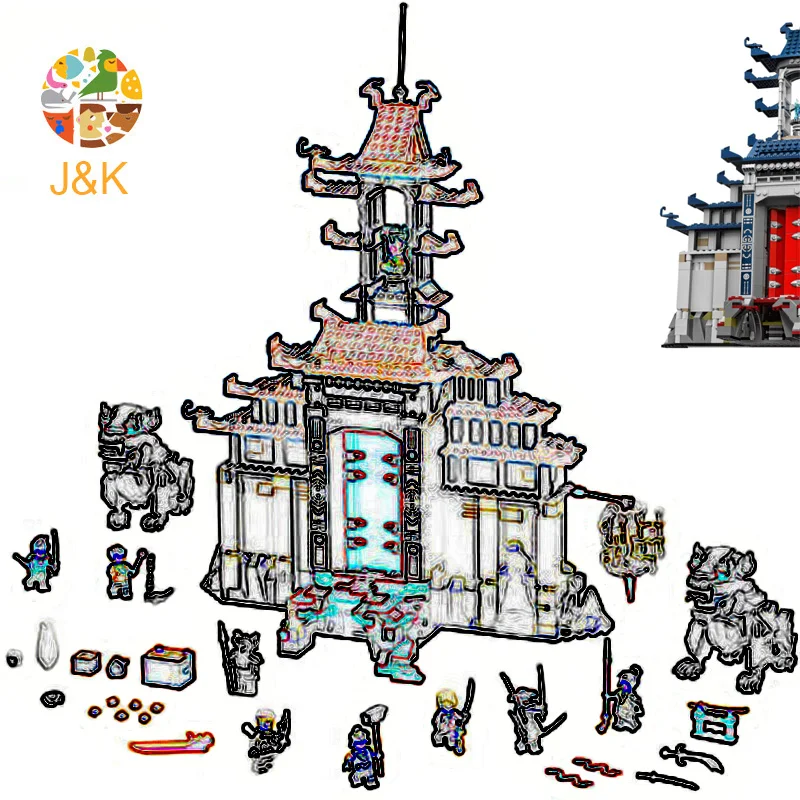 

70617 1449pcs Ninja Series The Temple of The Ultimate Ultimate Weapon Model Building Blocks Brick Toys For Children 10722 Gift