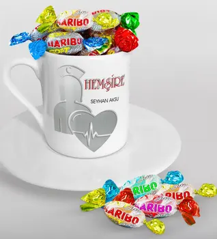 

Personalized Nurse Turkish coffee Cup and Haribo Candy Gift Set-4