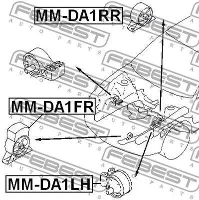 Подушка двигателя передняя Mitsubishi Carisma DA 95-03 FEBEST MM |