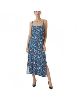

JANIRA print long dress suspenders Flowery