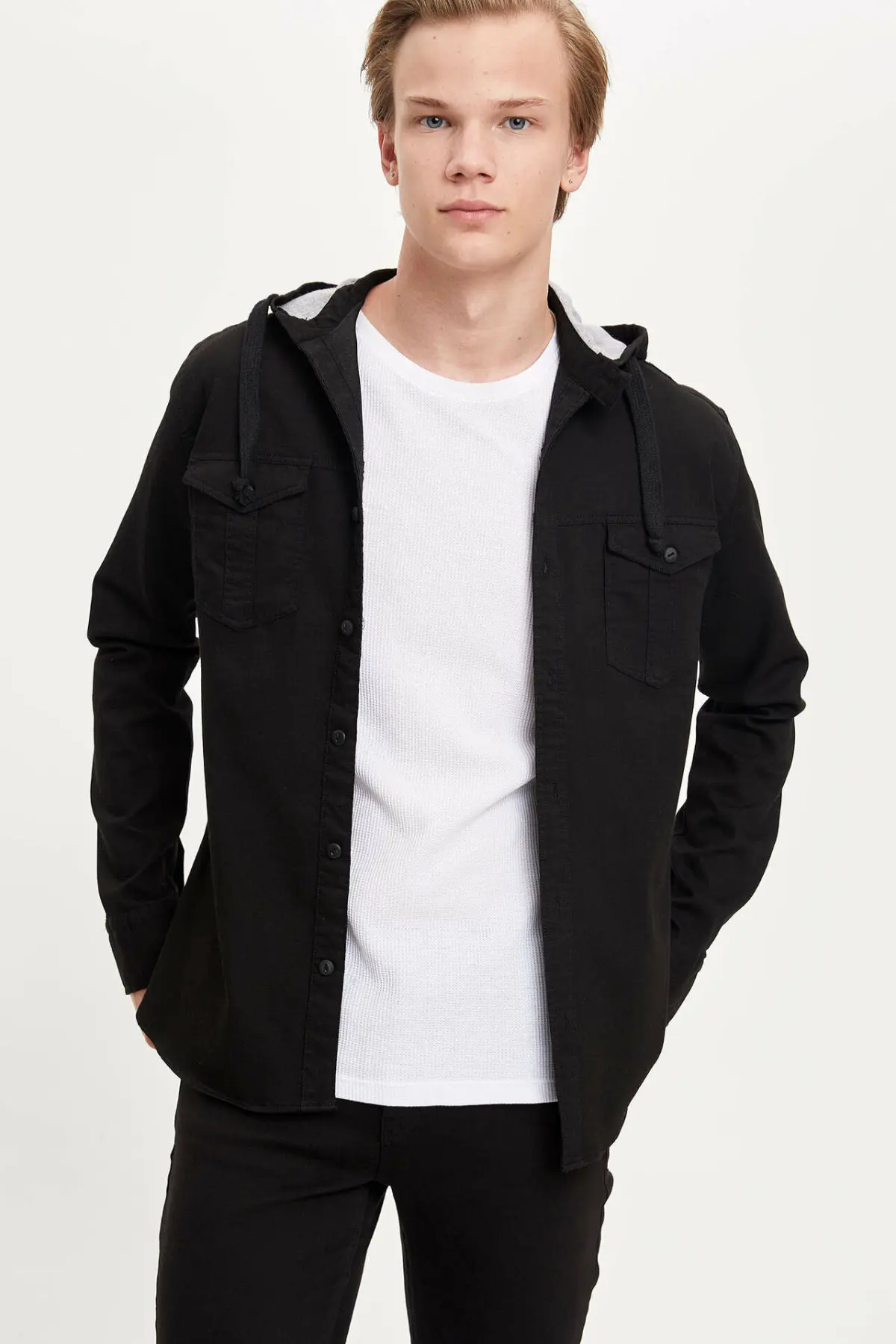 Дефакто Мужская Shirt-M9171AZ19WN с длинным рукавом