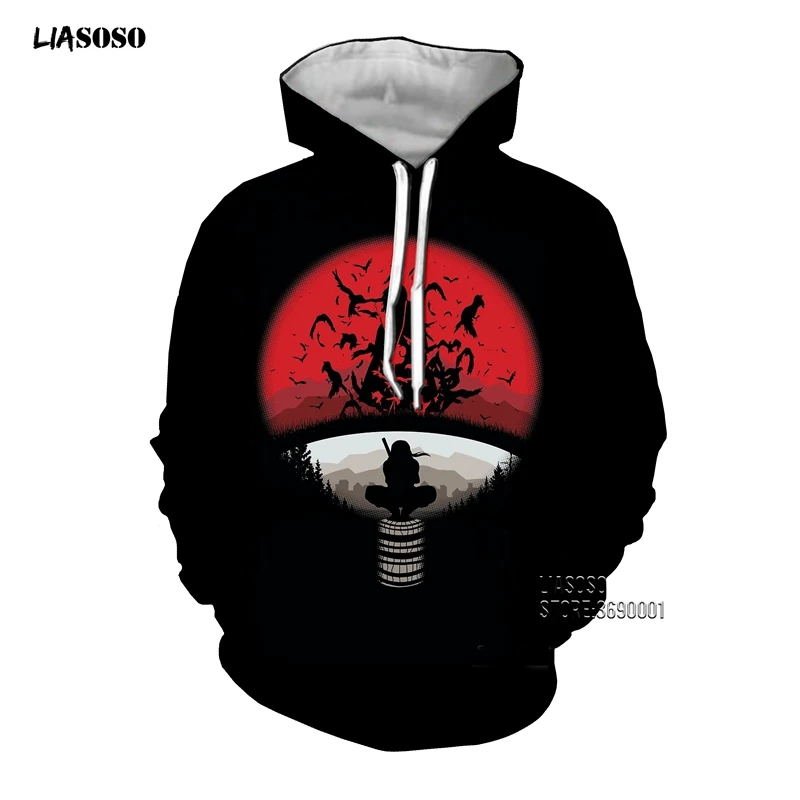 5 LIASOSO, 3D принт, унисекс, аниме, Наруто, Akatsuki, Учиха Итачи, боль, Какузу, Саске, повседневные толстовки с капюшоном, толстовка, топы, X2647 - Цвет: 5