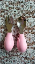 Baby Tableware Fork-Set Spoon Cutlery Eating-Training-Spoon Learn Feeding Childrens