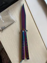 Cuchillo plegable de entrenamiento de acero 440C, herramienta de práctica de titanio, cuchillo de entrenamiento sin filo, accesorios
