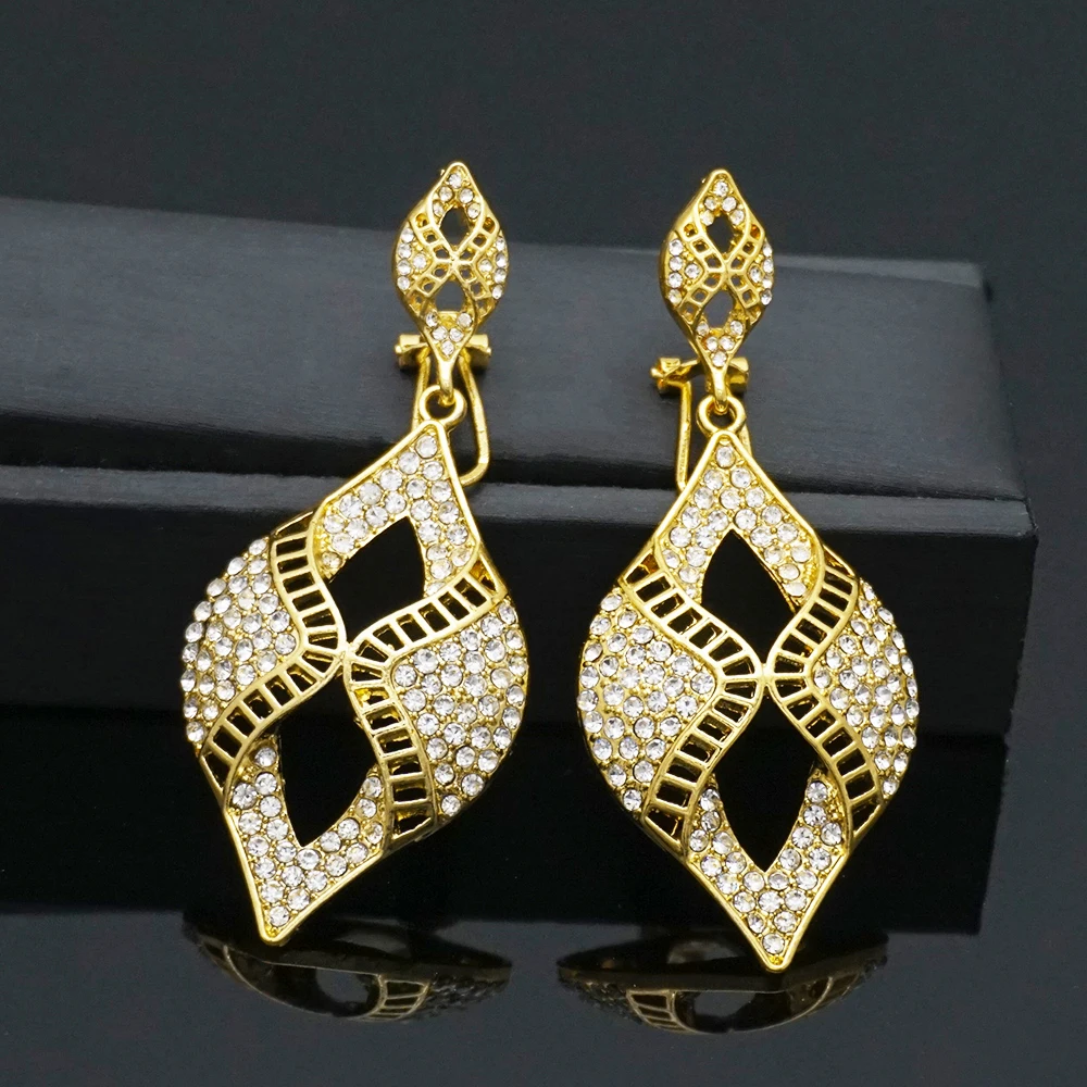 

Shiny Crystal Dangle Earrings for Women Statement Colorful Big Drop Earrings Fashion Charm Ethnic Oorbellen rhinestones