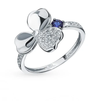 

Gold ring with sapphire and diamonds sunlight sample 585