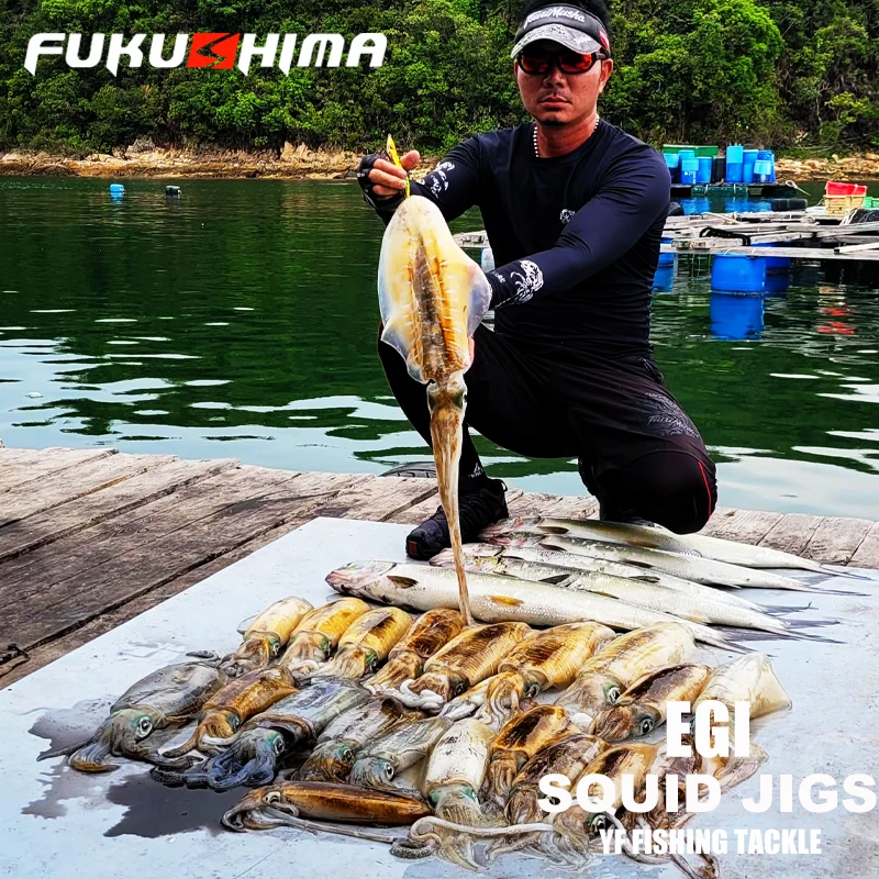 FUKUSHIMA 3,5 SQUID JIGS GLOW EGI LURE FISHING WOOD SHRIMP BAIT SHARP HOOKS 21GRAMS CUTTLEFISH OCTOPUS BOOT AND ROCK FISHING – Detail 9