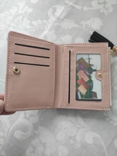 Billetera corta con cremallera para mujer, monedero con paneles a la moda, tarjetero de cuero