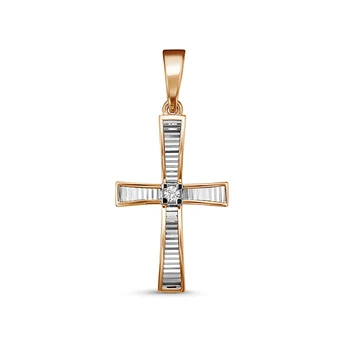 

585 sterling gold pendant with stones: Diamond