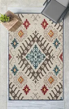 

Else Yellow Green Brown Red Tiles Geometric 3d Print Non Slip Microfiber Bohemian Turkish Anatolian Modern Washable Area Rug Mat