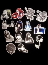 Pegatina de cómic de Horror para monopatín, adhesivo impermeable de Anime japonés Tomie, para equipaje y portátil, color blanco y negro, 10/21/49/50/56 Uds.