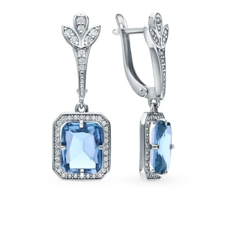 

Sunlight silver earrings with cubic zirconia and Paraiba