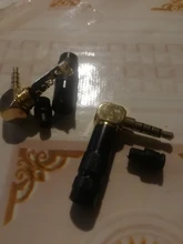 Chapado en oro estéreo con Clip 3,5mm 3 polos 4 Reparación de postes de auriculares Cable con enchufe de clavija de enchufe de Audio Jack conector de soldadura