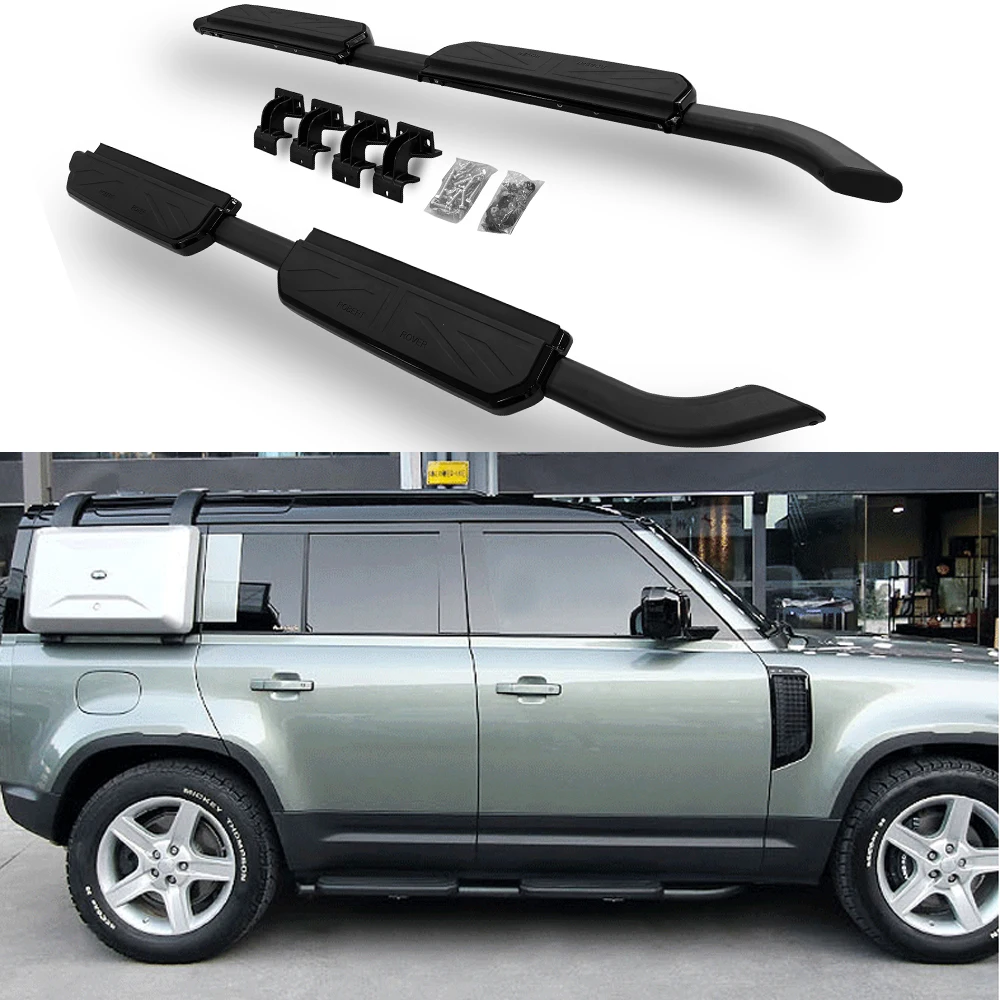 

Running board fits for -Land Rover Defender L851 4D 110 2020-2022 side steps nerf bar car pedal side stairs side bar 2PCS
