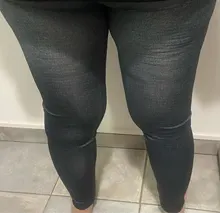 Jeggings de forro polar para mujer, pantalones vaqueros falsos sin costuras de cintura alta, mallas ajustadas de moda, pantalones de Fitness para invierno