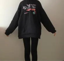 Sudadera con capucha para mujer, con estampado de conejo, estilo coreano, Kawaii, de poliéster, Harajuku