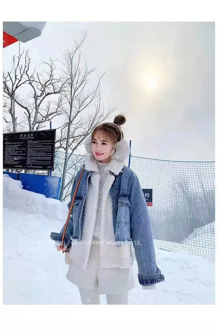 Джинсовая женская куртка xineandi chaquetas mujer invierno, джинсовая куртка, Японская уличная одежда, женские куртки и пальто
