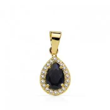 

GOLD PENDANT PEAR 10X8 STONE COLOR