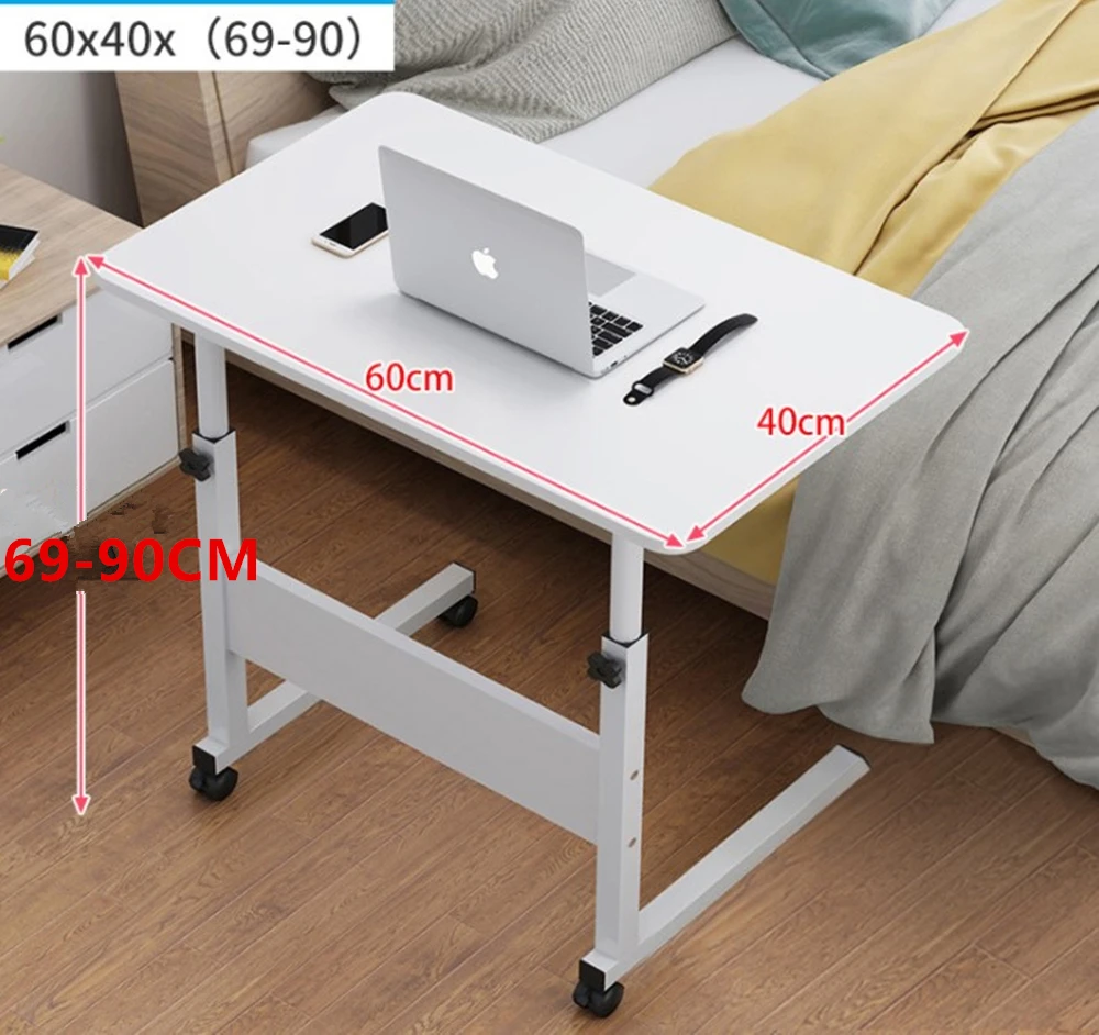 Mesa de ordenador ajustable portátil de escritorio girar mesa de cama para  PC puede ser levantado Escritorio con rueda, Auxiliar Mesa portátil para  Sofá