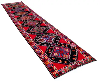 

87x391 Cm Multicolor Handmade Boho Runner Rugs-3x13 Ft
