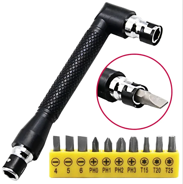 

Citop 6.35mm L Shape Double-ended Socket Tube Wrench Hexagon for Screwdriver Tips Routine Utility Tool Wrench Set Ratchets
