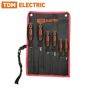 

6 PCs screwdriver set: SL:3x75 5 X100 6 X125, PH:0x75;1x75;2x100 (fabric cover), CR-V "diamond" TDM sq1013-0203